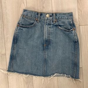 Rag & Bone High Waist Raw Hem Mini Skirt